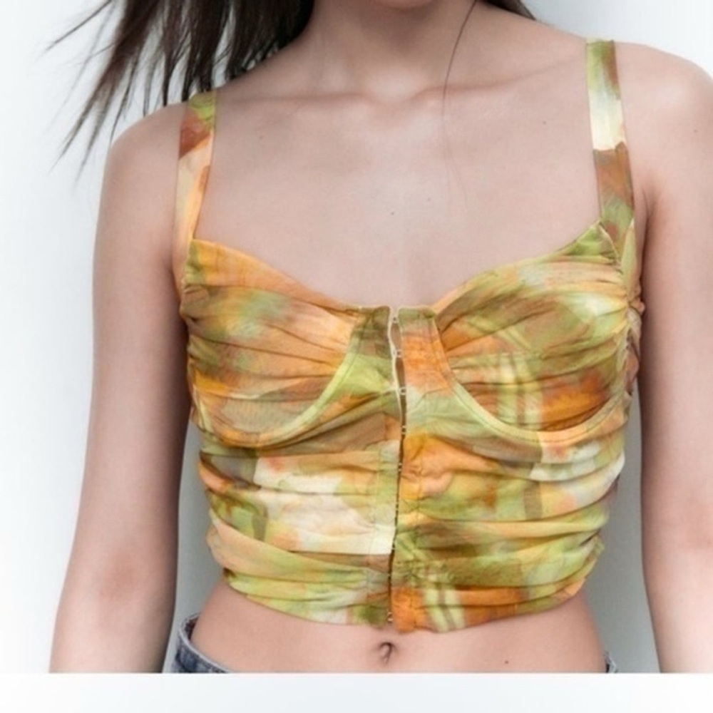 Zara tulle corset crop top